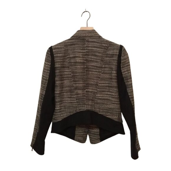 Kenneth Cole Black & White Tweed Ponte Crop Blazer Sz M - Picture 4 of 9